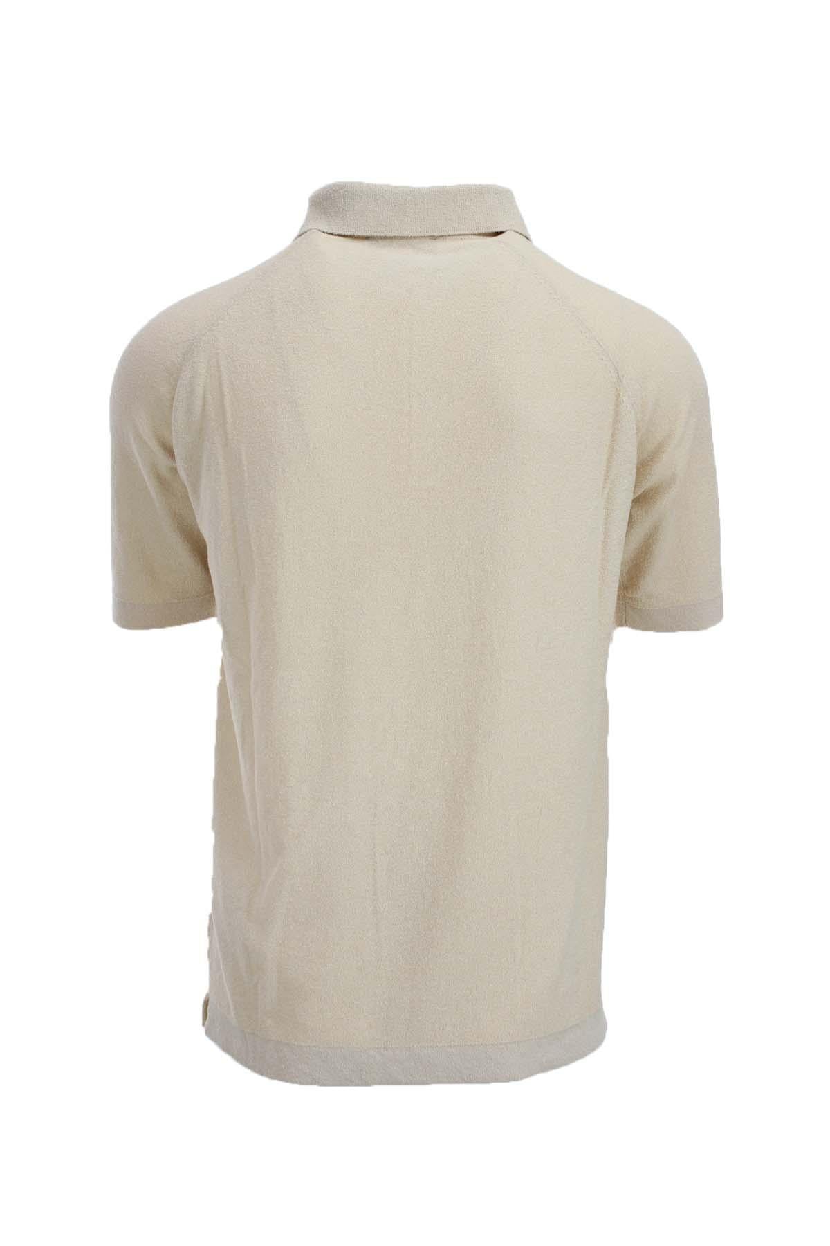 Polo mezza manica effetto spugna Hsin in misto cotone