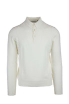 Maglia polo 3 bottoni in lana 