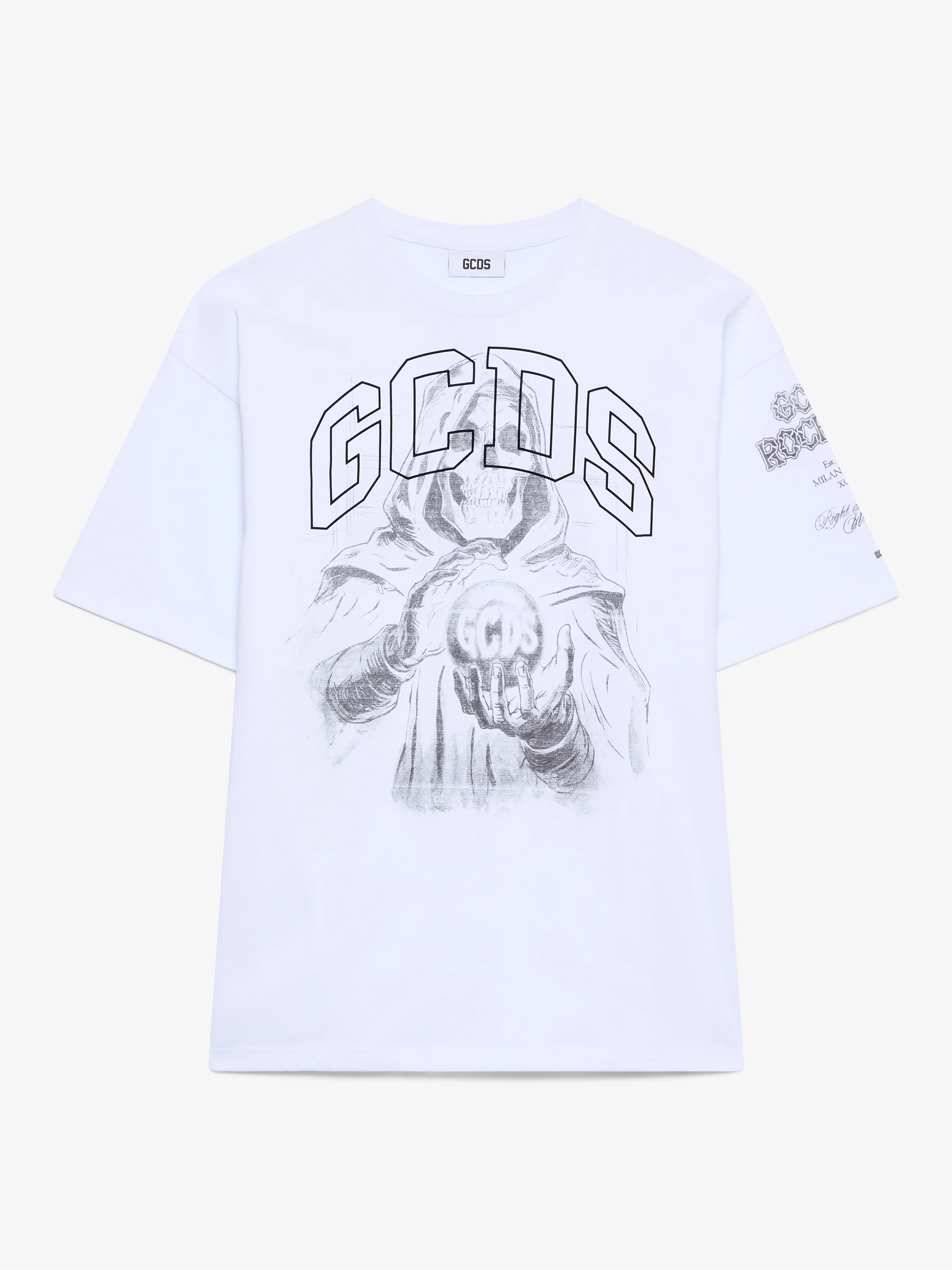 T-shirt mezza manica con stampa gotica 