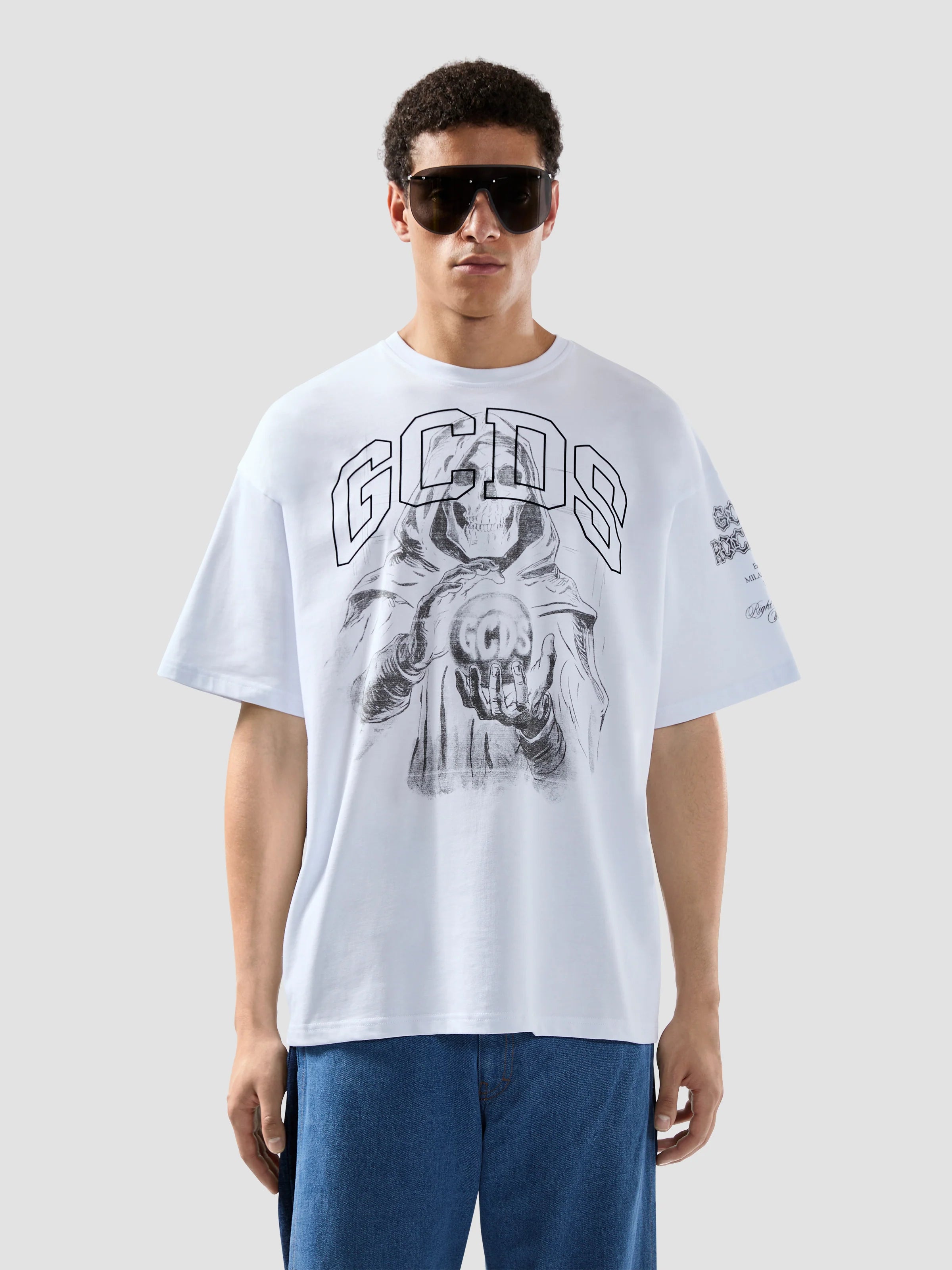 T-shirt mezza manica con stampa gotica 