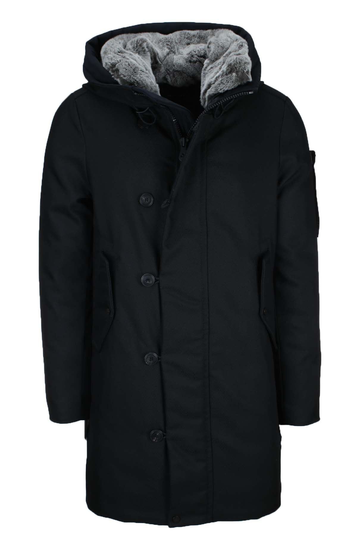 Parka con cappuccio e vera pelliccia 