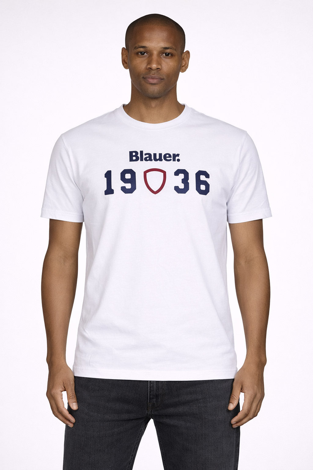 Tshirt Uomo in Cotone con Stampa Blauer 1936 CHAMBERLAN 