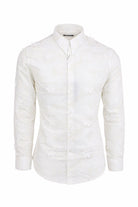 Camicia uomo ricami e fiori applicati slim fit cotone 