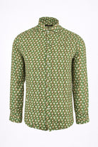 Camicia uomo fantasia geometrica slim fit in viscosa 