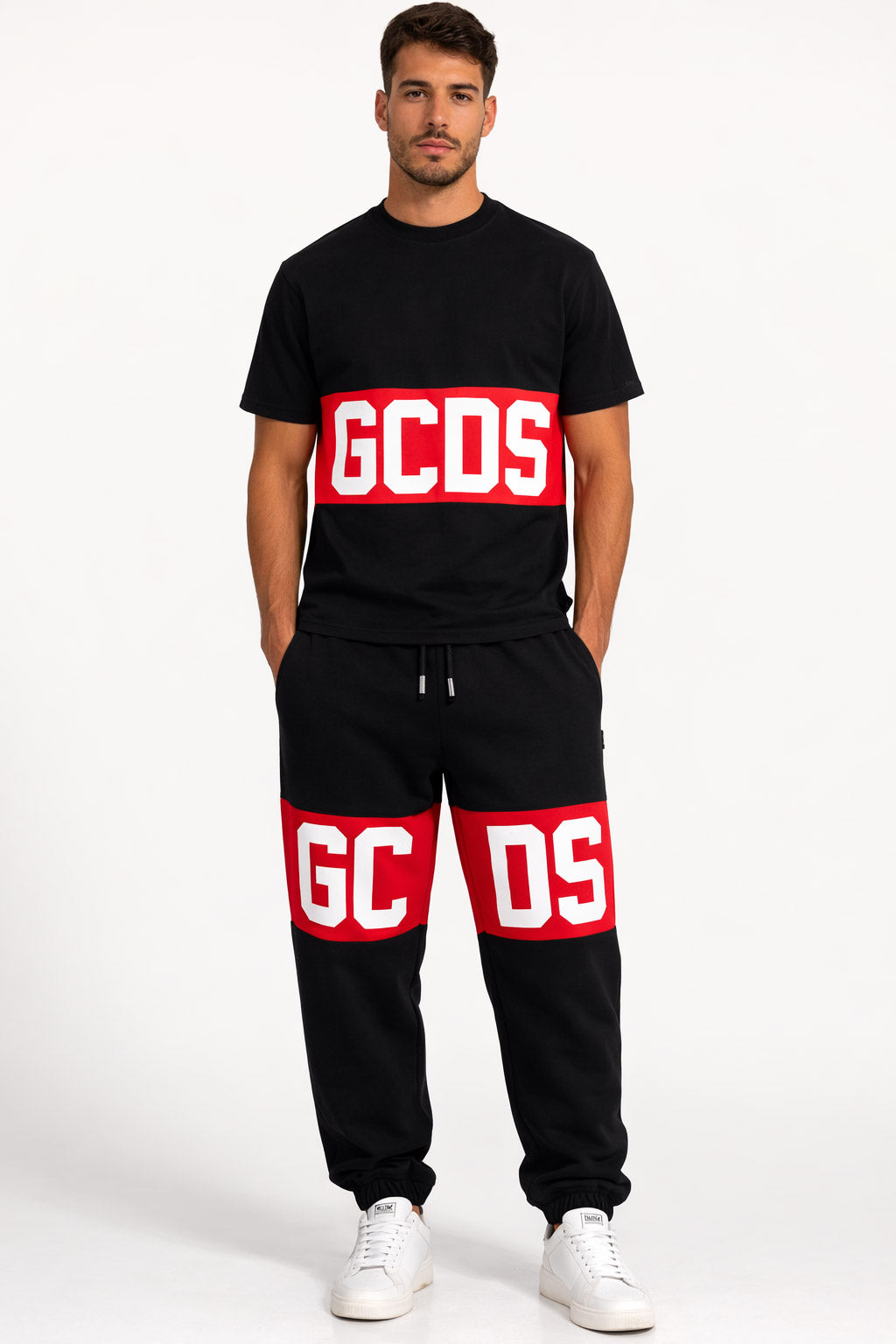 Pantalone Felpa Uomo con Banda Logata 