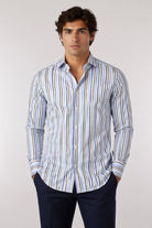 Camicia Uomo a Righe Multicolor in Cotone 