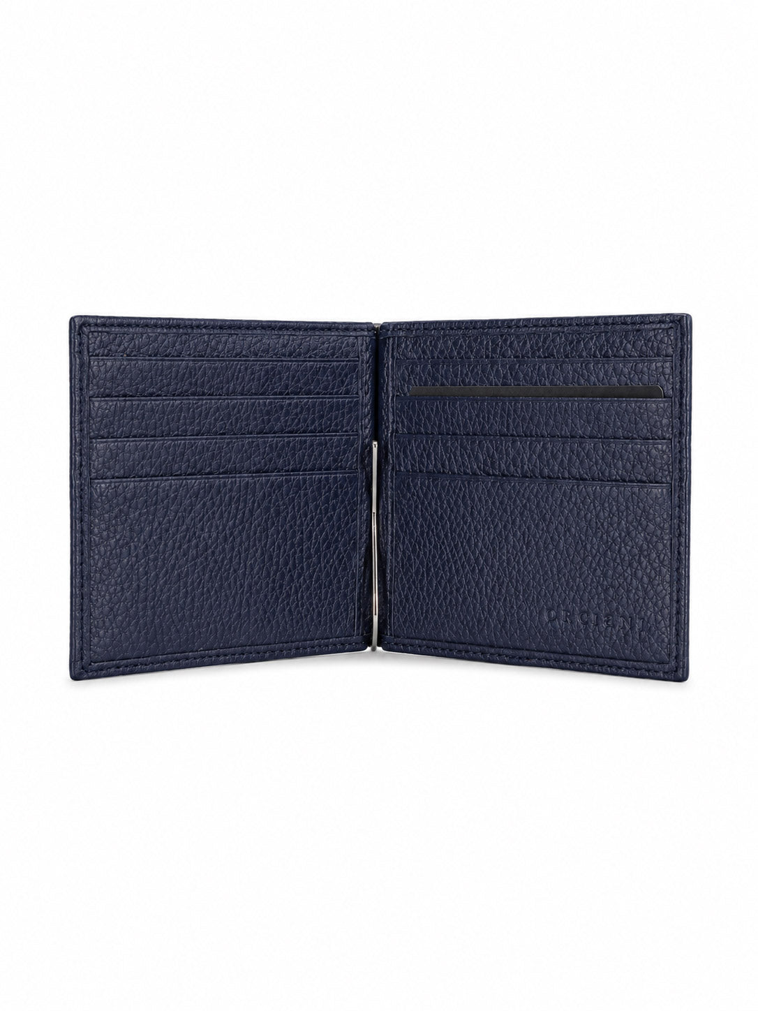 Portafoglio in pelle con clip ferma-banconote 
