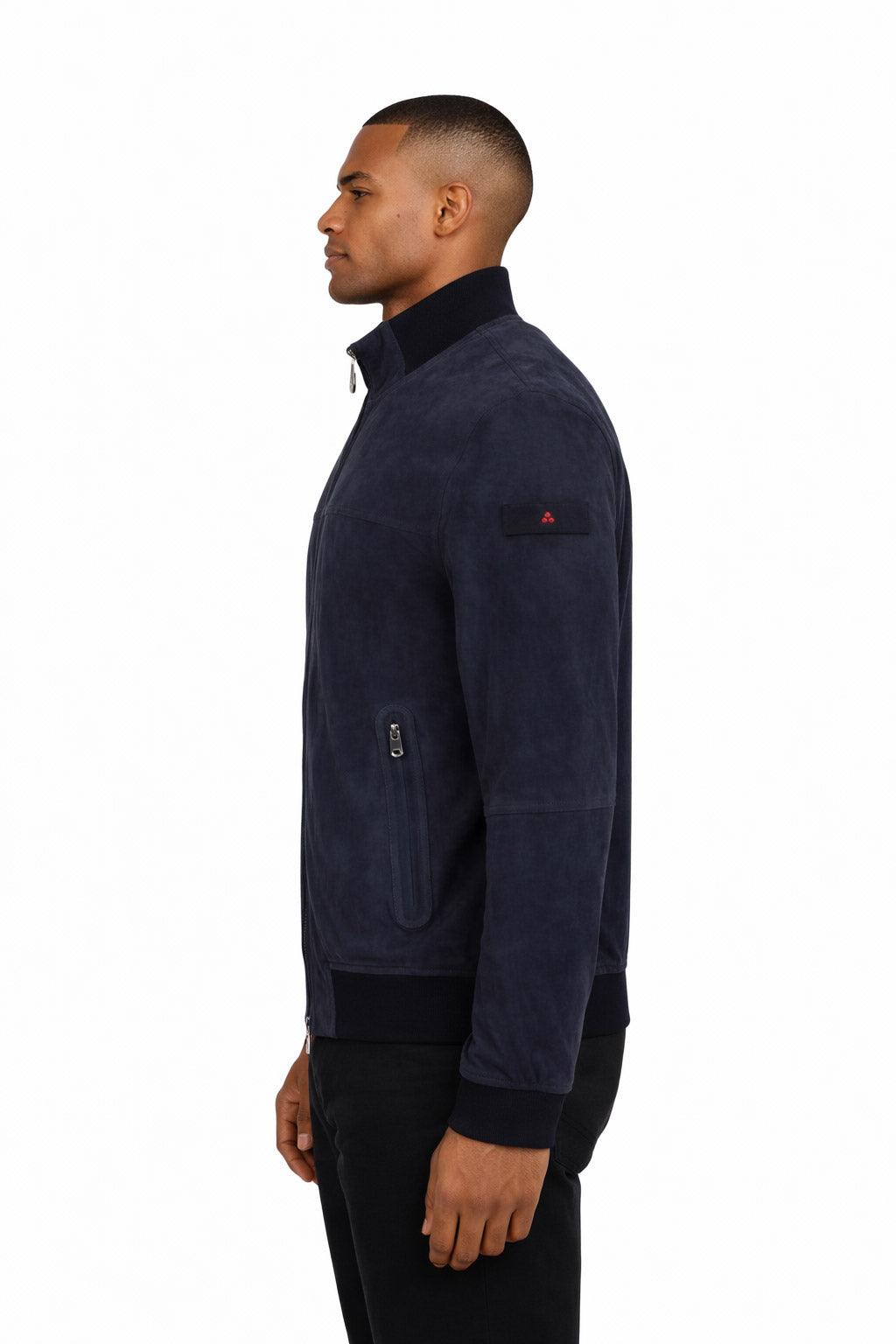 Giubbotto Uomo Sands  in Suede Collo Alto Zip Argento 