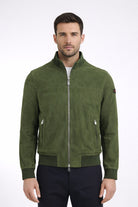Giubbotto Uomo Sands  in Suede Collo Alto Zip Argento 
