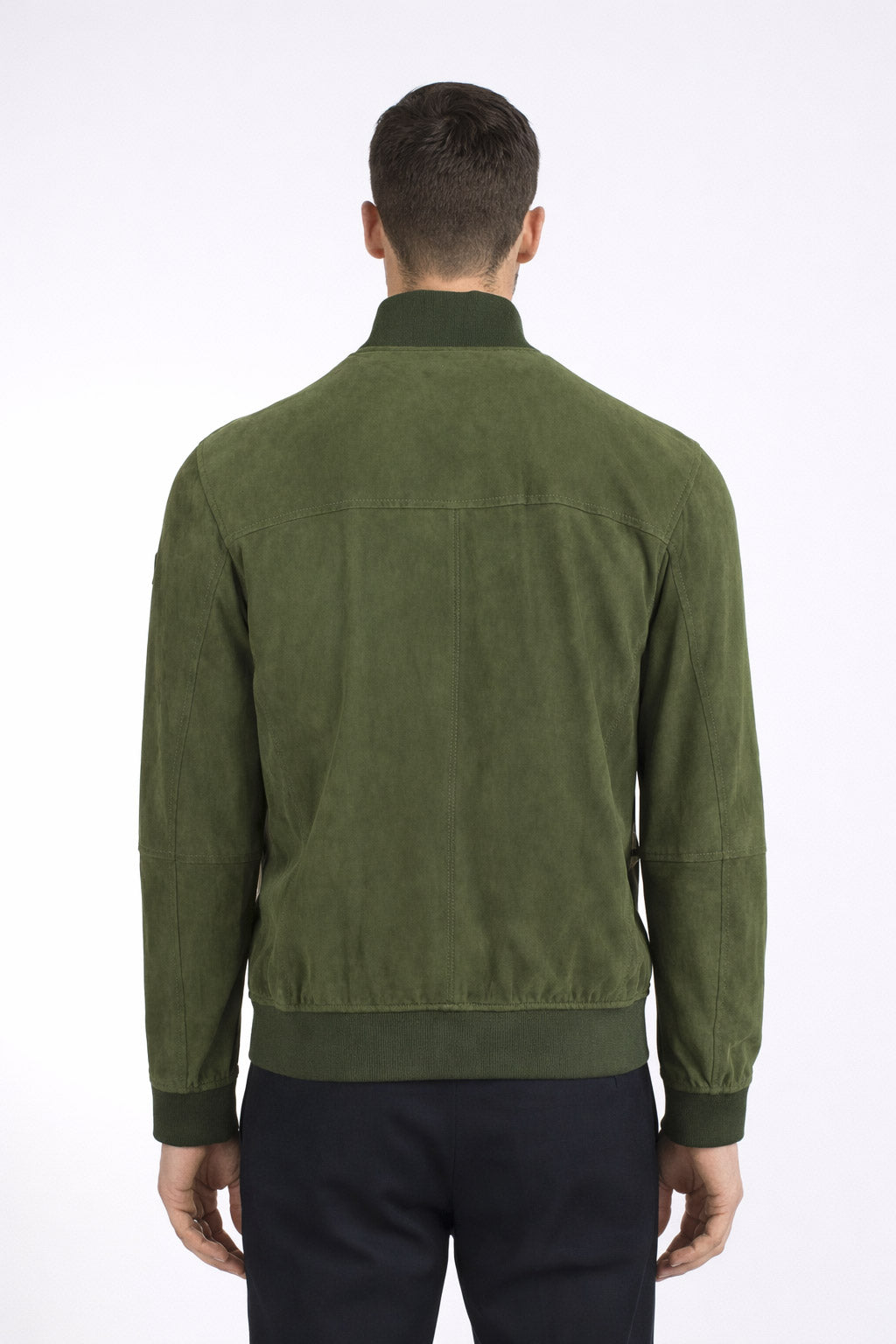 Giubbotto Uomo Sands  in Suede Collo Alto Zip Argento 
