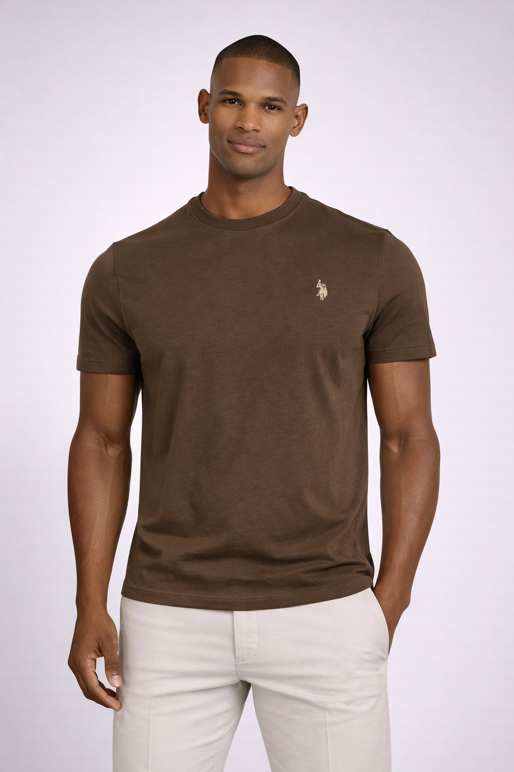 T-Shirt Uomo Cotone con logo ricamato 