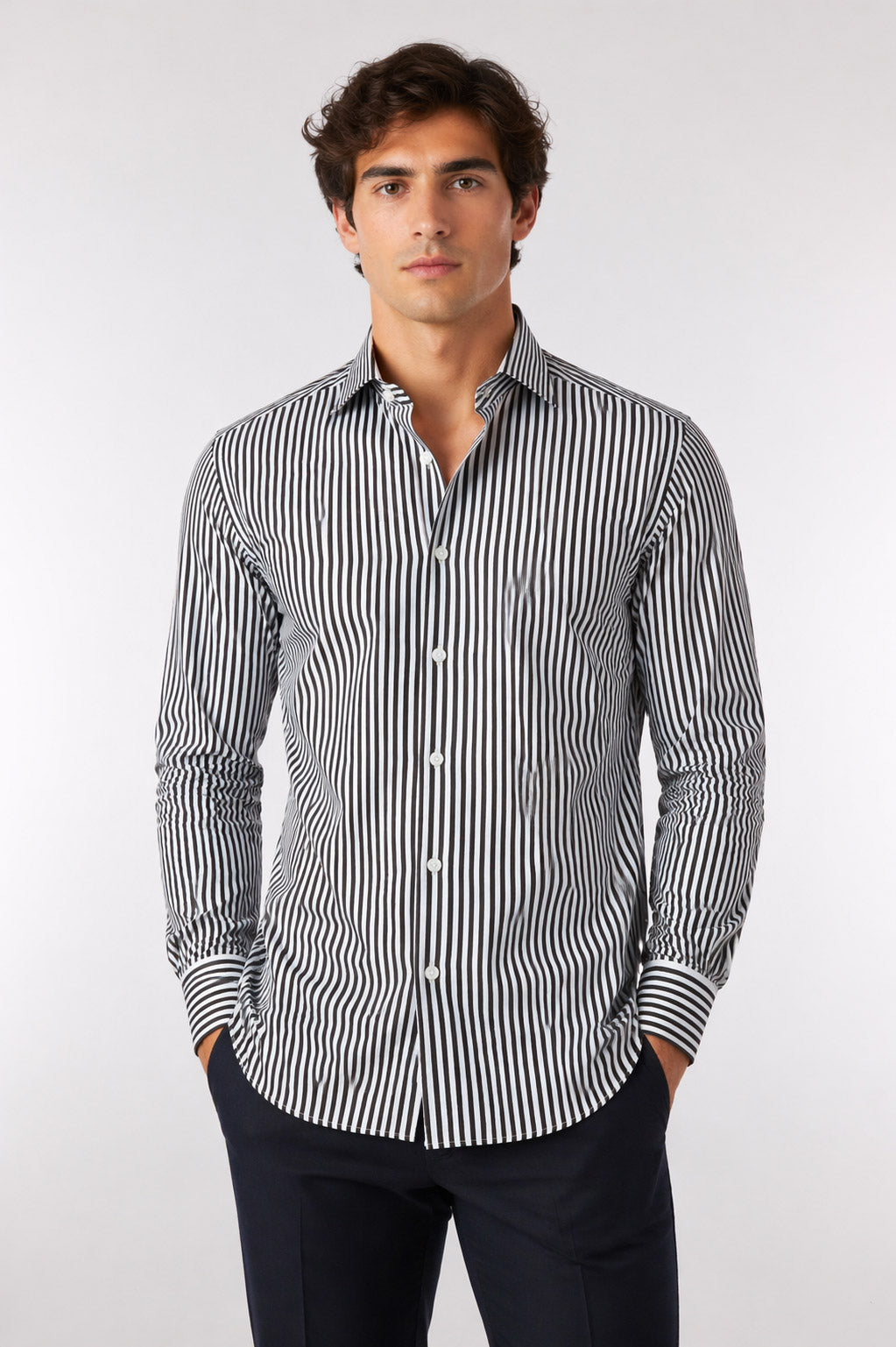 Camicia Uomo a Righe in Tessuto Active 