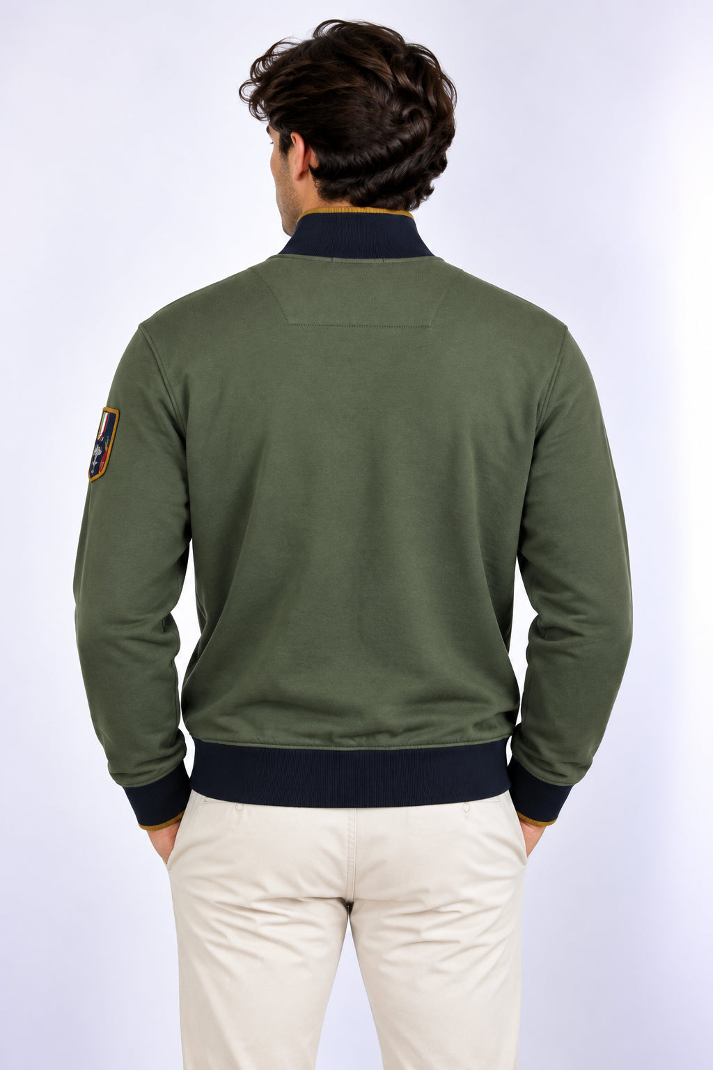 Felpa cardigan zip uomo collo alto 