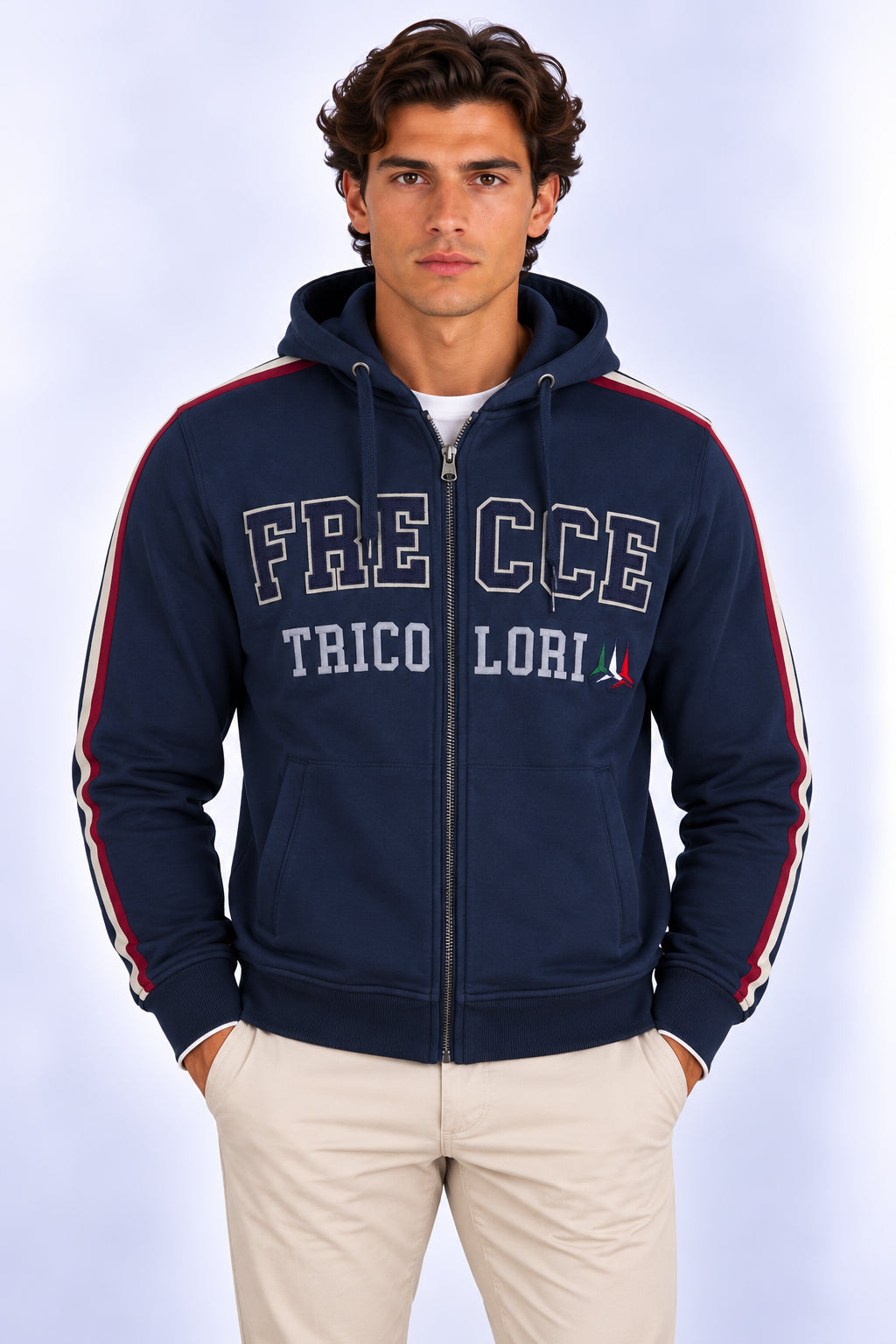 Felpa cardigan zip con cappuccio Frecce Tricolori 