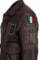 Giubbotto in pelle con patch 