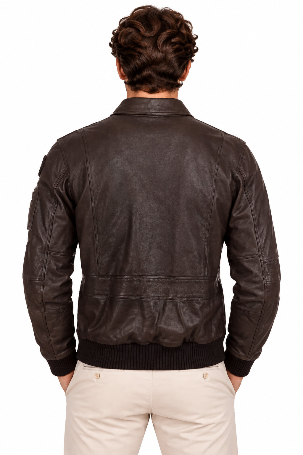 Giubbotto in pelle con patch 
