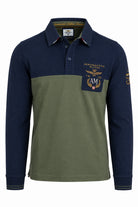 Polo manica lunga in piquet con patch e ricami 