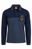 Polo manica lunga in piquet con patch e ricami 