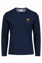 Tshirt manica lunga in jersey con logo ricamato 