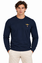Tshirt manica lunga in jersey con logo ricamato 