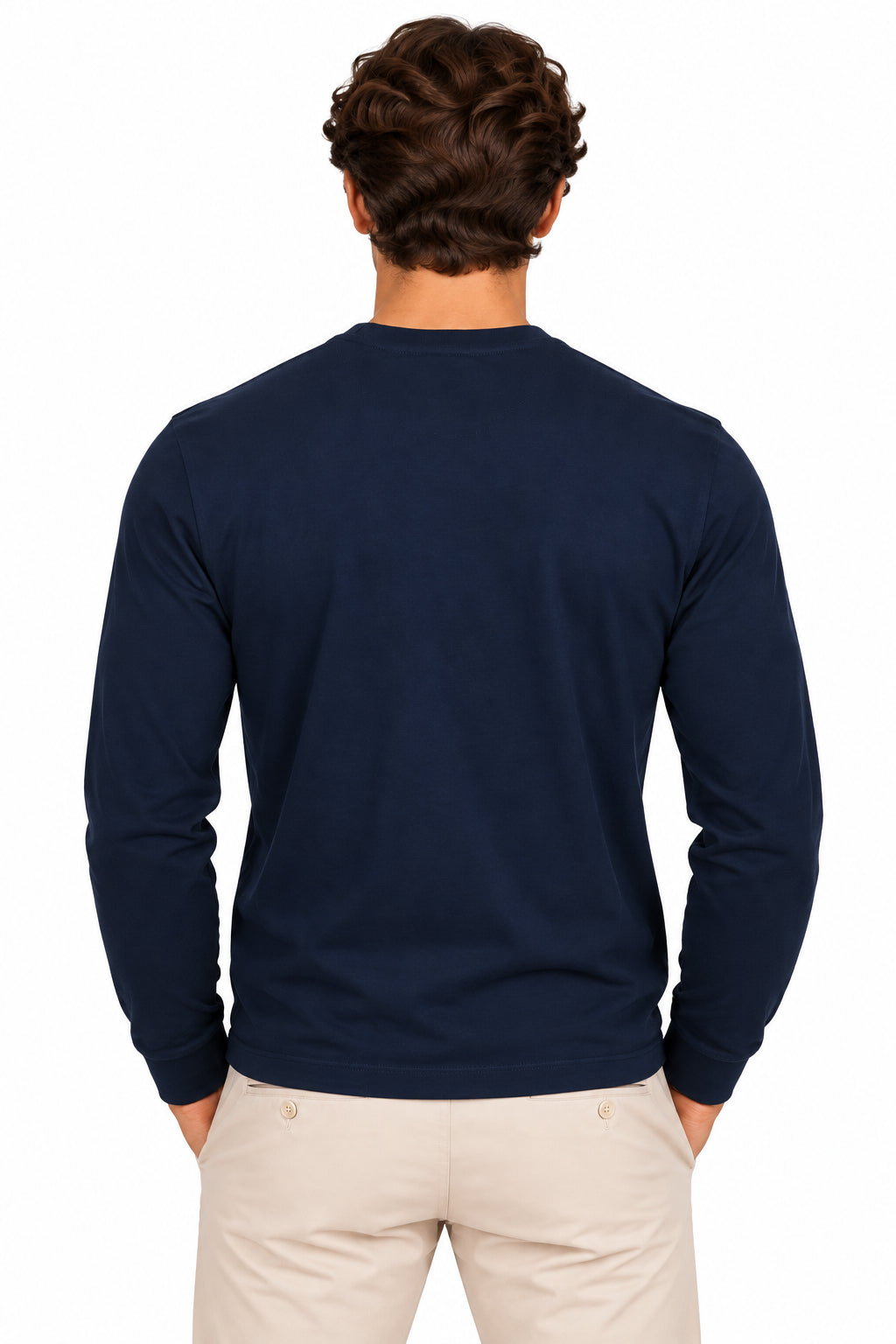 Tshirt manica lunga in jersey con logo ricamato 