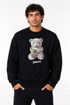 Felpa girocollo unisex con orsetto e lettering Barrow 