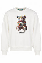 Felpa girocollo unisex con orsetto e lettering Barrow 