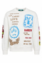 Felpa girocollo unisex con stampe multicolor 