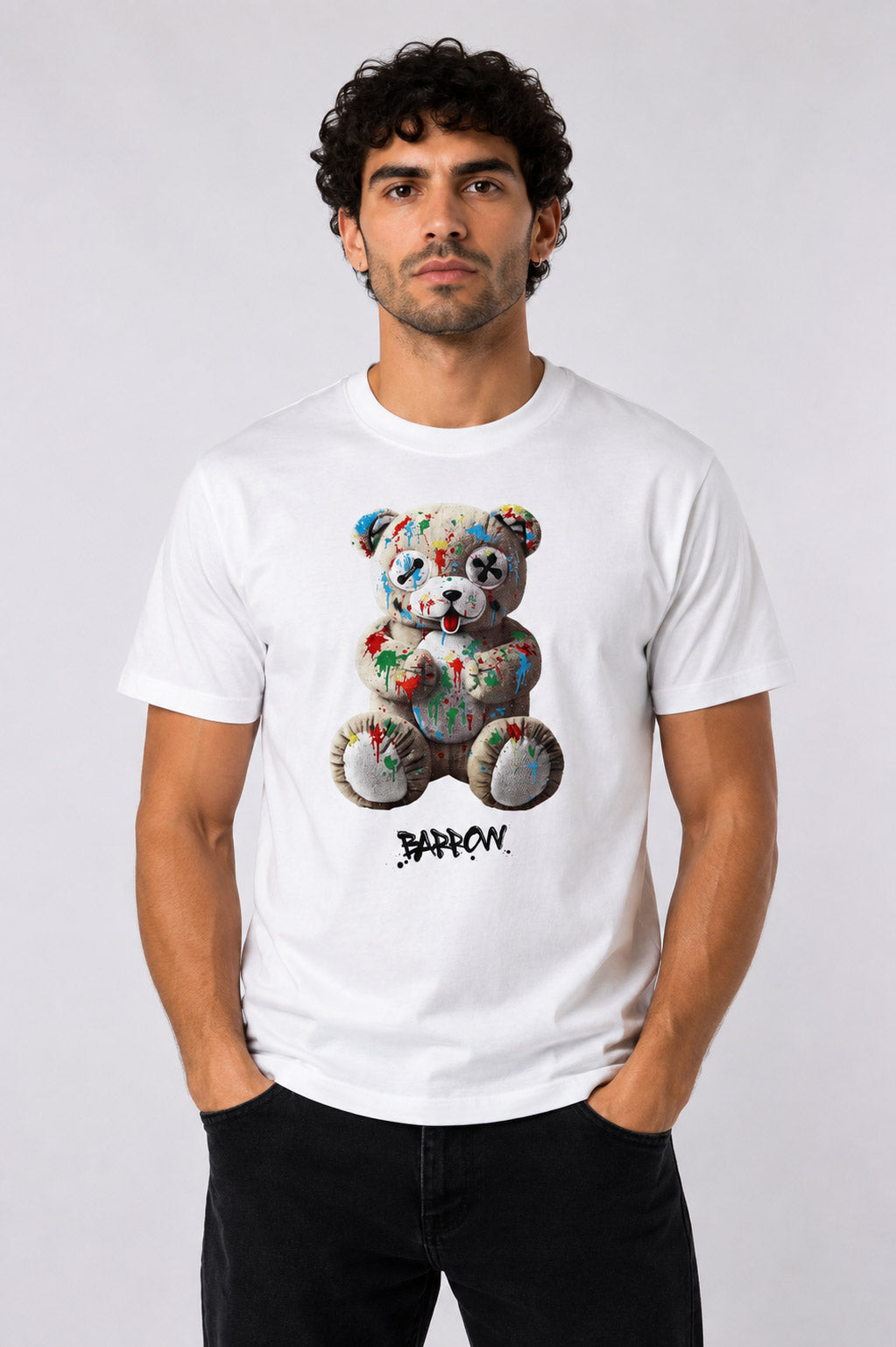 T-shirt unisex in cotone con orsetto 