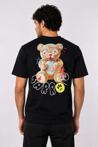 T-shirt unisex con logo e orsetto posteriore 