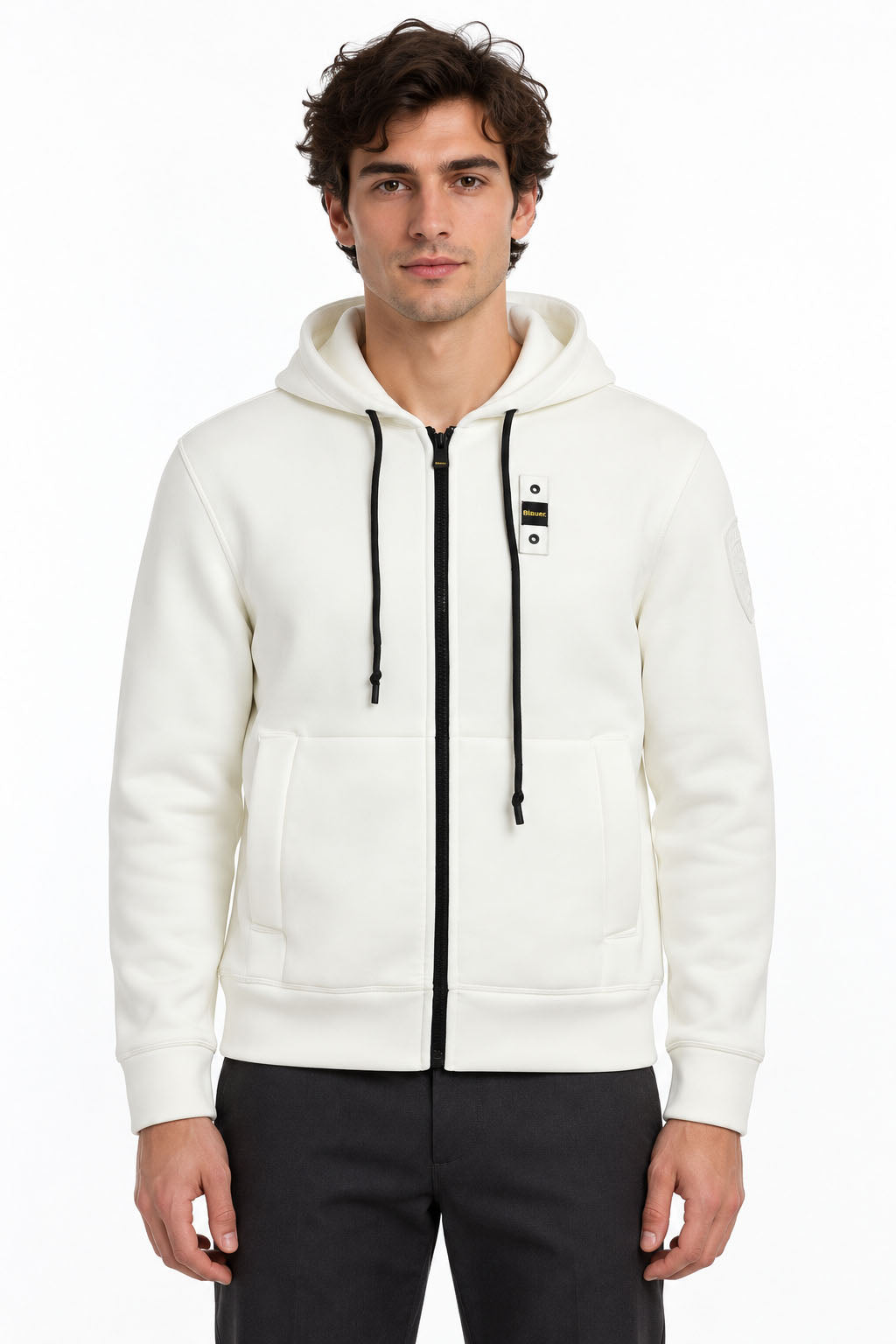 Felpa zip in neoprene con cappuccio COLBY NEOPRENE 