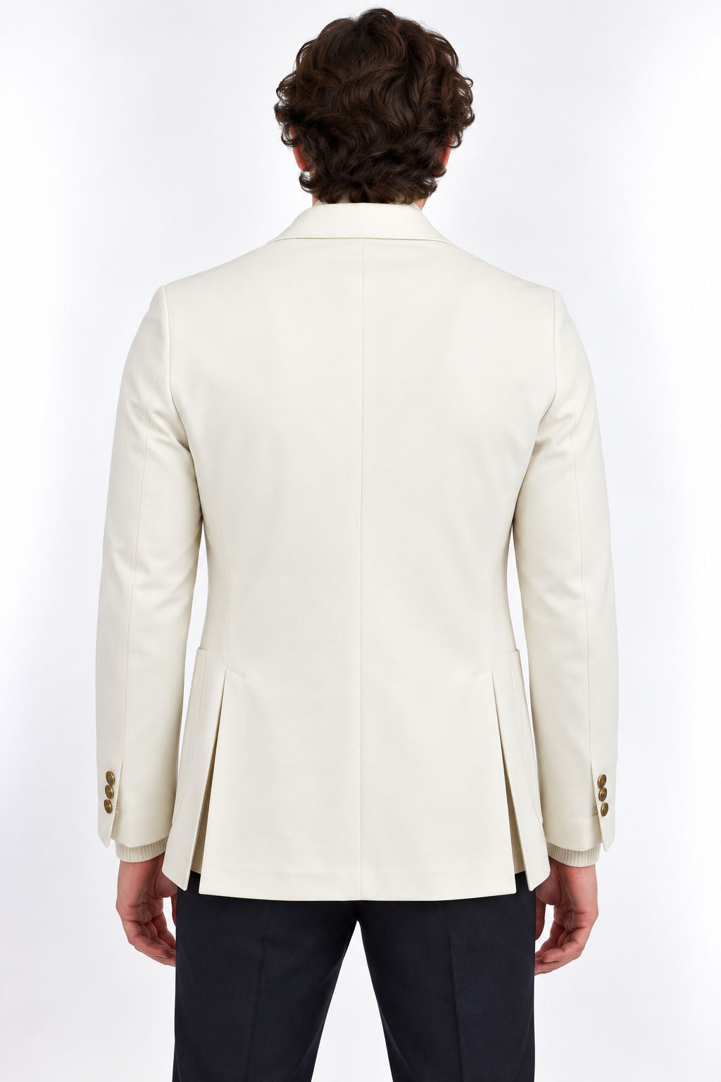 Giacca Blazer Uomo in Jersey Stretch con Bottoni in Metallo 