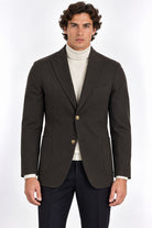 Giacca Blazer Uomo in Jersey Stretch con Bottoni in Metallo 