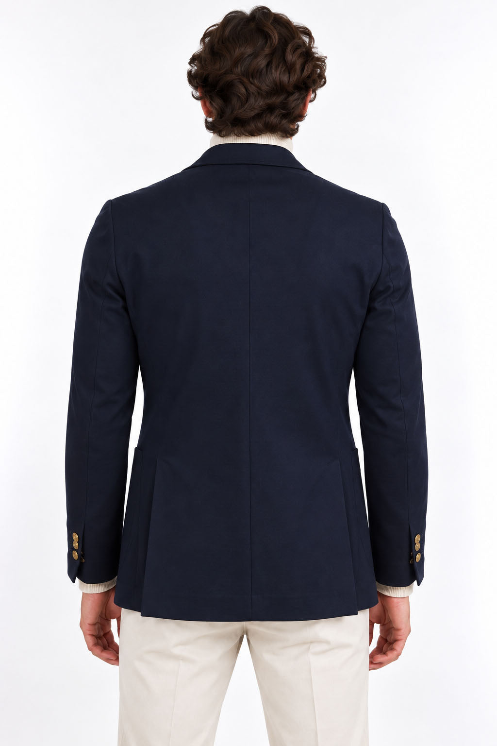 Giacca Blazer Uomo in Jersey Stretch con Bottoni in Metallo 