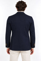 Giacca Blazer Uomo in Jersey Stretch con Bottoni in Metallo 