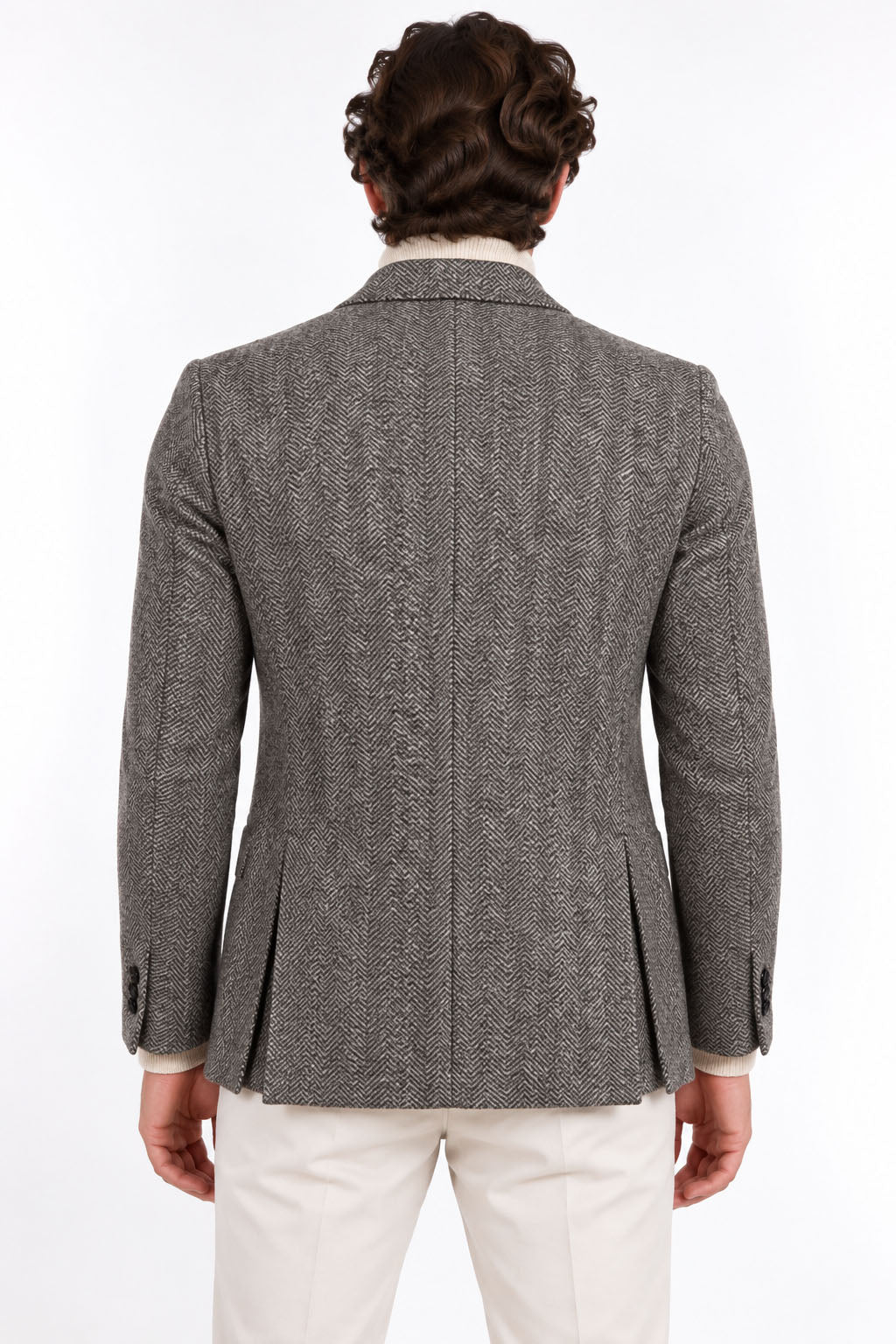 Giacca Blazer Uomo Doppiopetto in Lana Spigata 