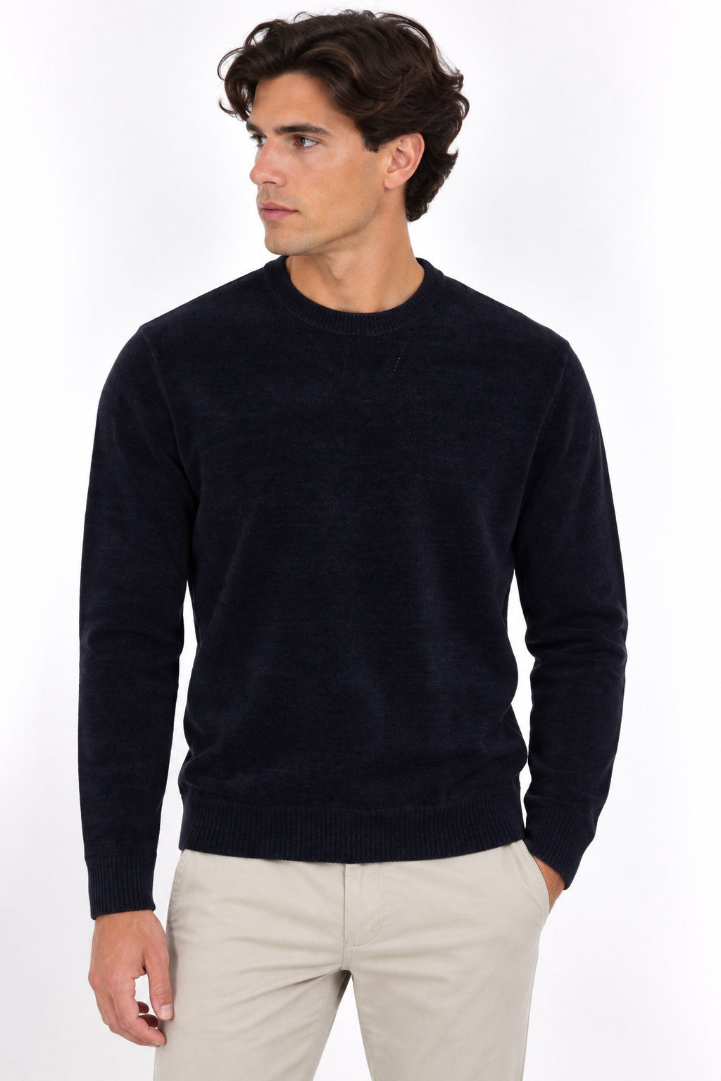 Maglia girocollo uomo in ciniglia 