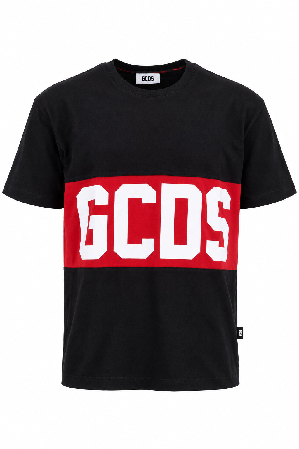 Tshirt mezza manica in cotone con banda logata 