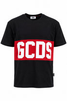 Tshirt mezza manica in cotone con banda logata 