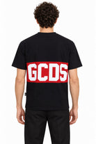 Tshirt mezza manica in cotone con banda logata 