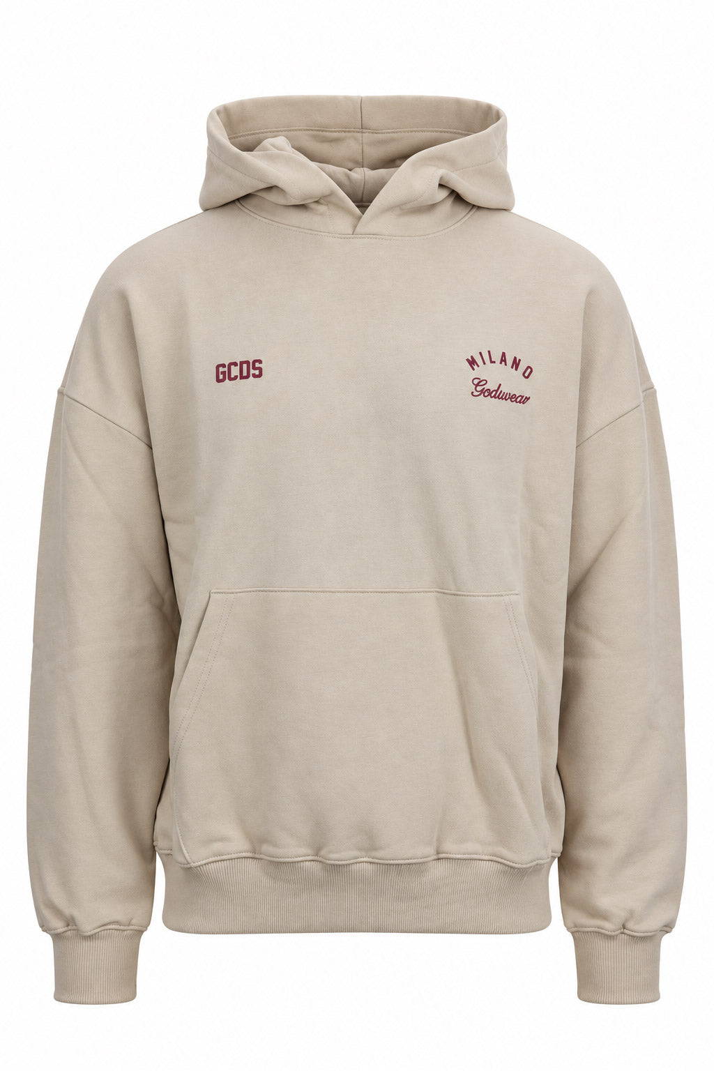 Felpa hoodie con cappuccio e banda logata posteriore 