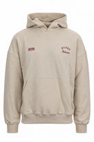 Felpa hoodie con cappuccio e banda logata posteriore 