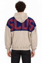 Felpa hoodie con cappuccio e banda logata posteriore 