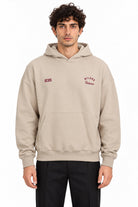 Felpa hoodie con cappuccio e banda logata posteriore 