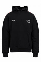 Felpa hoodie con cappuccio e banda logata posteriore 