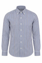 Camicia Uomo in Cotone a Righe Multicolor Button Down 