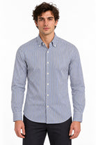 Camicia Uomo in Cotone a Righe Multicolor Button Down 