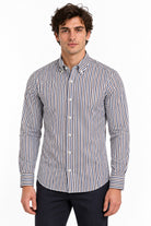 Camicia Uomo in Cotone a Righe Multicolor Button Down 
