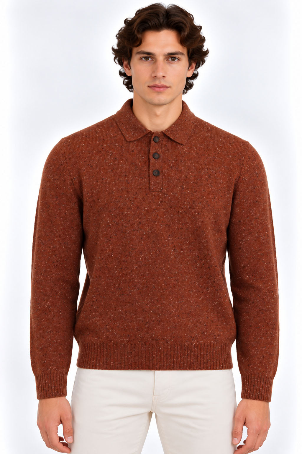 Polo Uomo in Lana e Cashmere con Filato Donegal 