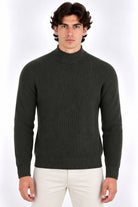 Maglia Uomo Collo Lupetto in Lana a Maglia Inglese 